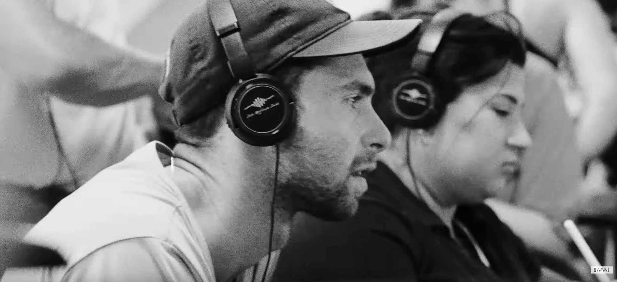 Danny Gevirtz wearing headphones during production