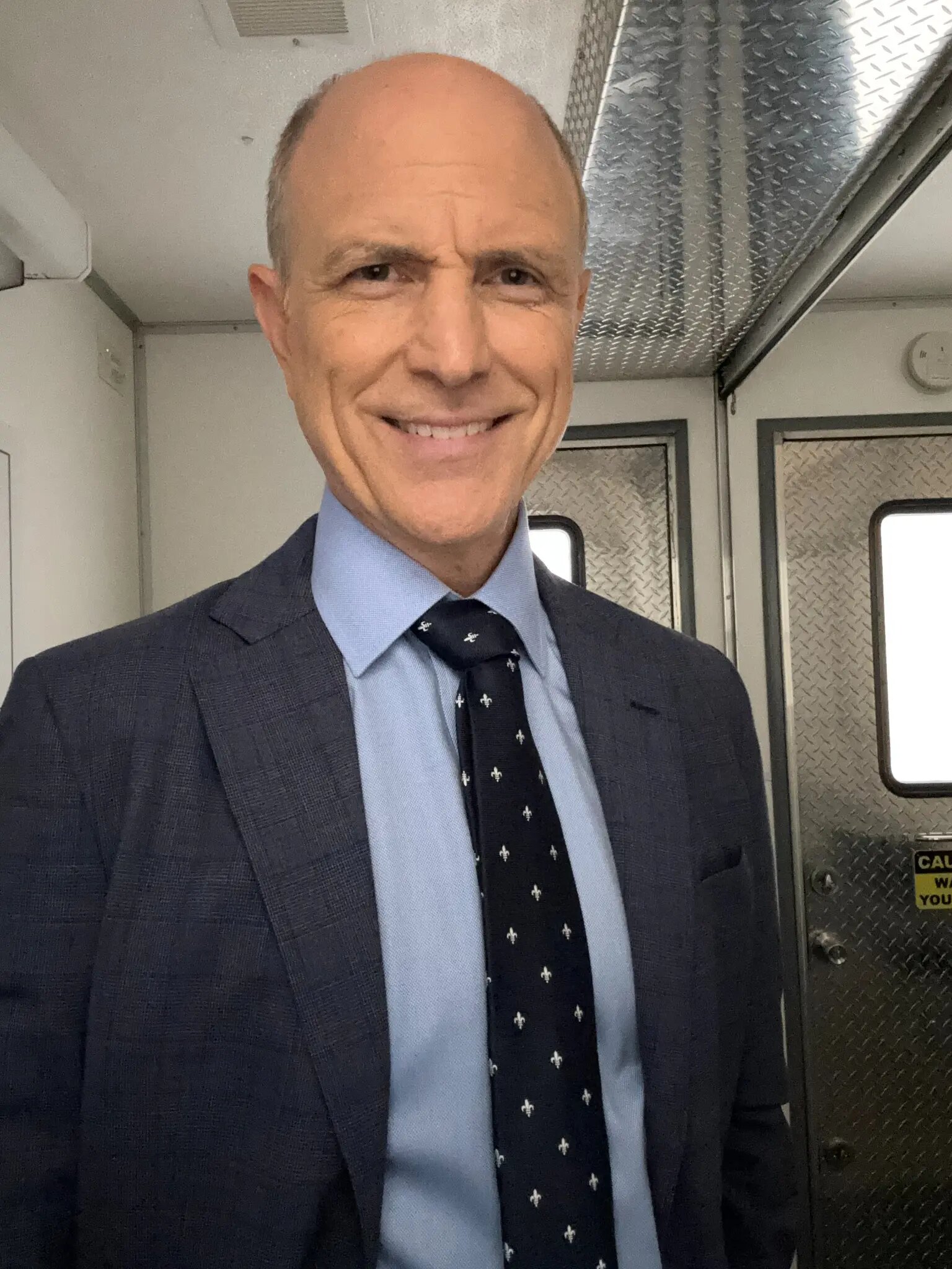 Drew Moore ready for the Law and Order set