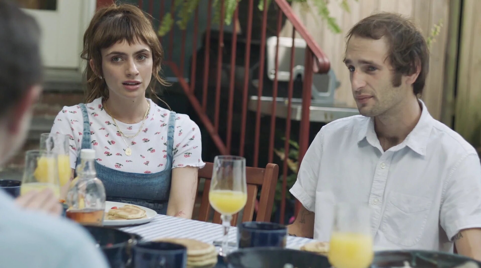 Zoë Bleu and Hopper Jack Penn at the breakfast table